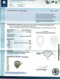GIA Certified Rare Natural Fancy Green Pear Cut 18k Gold Diamond Ring 3.40 CTW