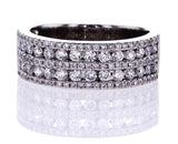 18k White Gold Natural Round Brilliant Diamond Band Ring 1.00 CTW F Color VVS2