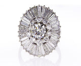 GIA Certified 14k White Gold Natural Round Diamond Engagement Ring 5.06 CTW