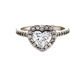 GIA Certified Heart Cut Natural Diamond Engagement Ring 1.37 Ct G Color SI2