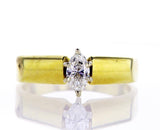 14k Yellow Gold Ring Marquise Cut Diamond Solitaire Engagement Ring F VS2