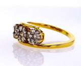 14K Yellow Gold Natural Round Cut Flower Diamond Ring 1 CTW G color SI1 Clarity