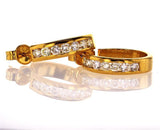 Hoop Diamond Earrings14k Yellow Gold Round Cut Natural 1.26 CTW G-H Color VS2