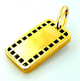 Channel Set Princess Cut Diamonds Tag Pendant Necklace 14.50 CTW Yellow Gold