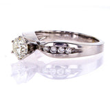 Natural Genuine Round Cut 14k White Gold Diamond Engagement Ring 0.86 CTW G I1