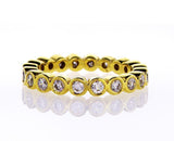 Diamond Ring 14K White Gold 3/4 CTW Infinity Bezel Set Round Cut Band G-H SI1