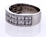 18k White Gold Natural Round Brilliant Diamond Band Ring 1.00 CTW F Color VVS2