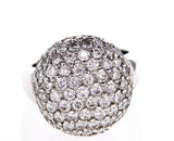 Cocktail Diamonds Ring14k White Gold Round Brilliant  3.50 CTW F-G Color VS2