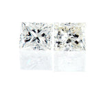 1 ct Princess Cut Diamond Stud Earrings in 14K White Gold with Screw Backs