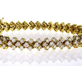 DIAMOND TENNIS BRACELET Classic 14K Yellow Gold 10 CT Natural Round Cut $18,000