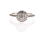 Certified Round Cut 14k White Gold Diamond Engagement Ring 0.80 CTW G Color SI1