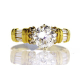 Engagement Ring GIA Certified Round Cut Diamond 100% Natural 1.75 CT K Color SI2
