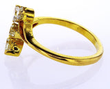 Women's Estate 14K Yellow Gold Natural Pear and Round Cut Diamond Ring 0.71 CTW
