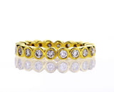 Diamond Ring 14K White Gold 3/4 CTW Infinity Bezel Set Round Cut Band G-H SI1