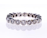 14K White Gold Women's 1 Carat Infinity Round Cut Brilliant Diamond Wedding Band