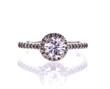Natural Round Cut 14k White Gold Diamond Engagement Ring 1 CT F Color SI2