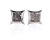 Studs Earrings 14k Gold Screw Back Natural Princess Cut Diamond 1.30 CTW