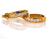 Hoop Diamond Earrings14k Yellow Gold Round Cut Natural 1.26 CTW G-H Color VS2