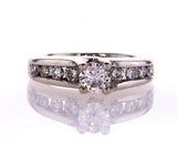 14k White Gold Natural Round Cut Diamond Engagement Ring G-H Color 0.75 Carats
