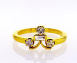 Natural Round Cut Diamond Engagement Ring 0.37 Carats G Color VS1 Clarity