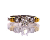 Diamond Engagement Ring 14k Yellow Gold Natural Round Cut 9/10 CTW G-H SI2