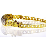 Women's Classic 18K Yellow Gold 1 TCW Natural Round Cut Diamond Cuff Bracelet