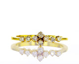 Natural Round Cut Diamond Engagement Ring 0.22 Carats F Color SI1 Clarity