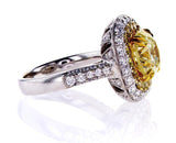 Beautiful Diamond Ring GAL Certified 5.96 CT Natural Fancy Yellow SI2 Clarity