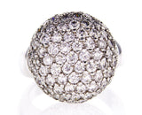 Cocktail Diamonds Ring14k White Gold Round Brilliant  3.50 CTW F-G Color VS2