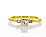 Natural Round Cut Diamond Engagement Ring 0.24 Carats G Color SI1 Clarity