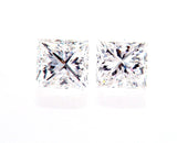 Princess Cut Natural Loose Diamonds GIA Certified MATCHED PAIR FOR EARRING 3/4CT