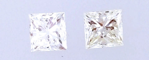 Natural Princess Cut Diamonds Matched Pair 0.48 CTW for Diamond Studs Earring