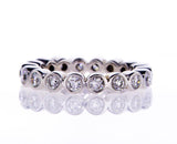 14K White Gold Women's 1 Carat Infinity Round Cut Brilliant Diamond Wedding Band