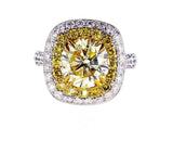 Beautiful Diamond Ring GAL Certified 5.96 CT Natural Fancy Yellow SI2 Clarity