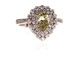 GIA Certified Rare Natural Fancy Color Pear Cut Chameleon Diamond Ring 1.51 CTW