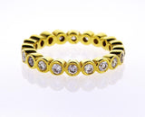 Diamond Ring 14K White Gold 3/4 CTW Infinity Bezel Set Round Cut Band G-H SI1