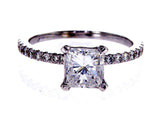 GIA Certified Radiant 18k White Gold Diamond Engagement Ring 1.18 CTW F SI2