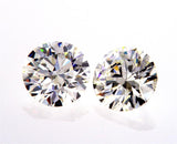 Yellow Gold Screw Back Natural Round Cut GIA Diamond Studs Earrings 2 CTW VVS1
