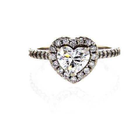 GIA Certified Heart Cut Natural Diamond Engagement Ring 1.37 Ct G Color SI2