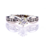 Natural Genuine Round Cut 14k White Gold Diamond Engagement Ring 0.86 CTW G I1