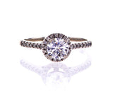 Natural Round Cut 14k White Gold Diamond Engagement Ring 1 CT F Color SI2