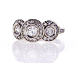 Beautiful 3 Stone Diamond Ring Natural 14k Gold Round Cut 1 3/4 CTW G Color SI1