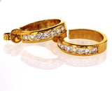 Diamond Hoop Earrings14k Yellow Gold Round Cut Natural 1 1/4 CTW G-H Color VS2