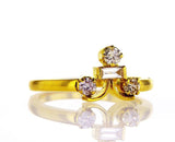 Natural Round Cut Diamond Engagement Ring 0.37 Carats G Color VS1 Clarity