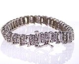 Certified Classic White Gold 3 CT Natural Round Cut Diamond Tennis Bracelet