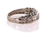 Women's Handmade 18k White Gold Natural Diamonds Ring Band 1/2 tcw G Color SI1