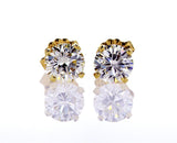 Yellow Gold Push Back Natural Round Cut GIA Diamond Studs Earrings 1.41 CT VVS2