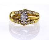 Diamond Engagement Ring Women's 14k Gold Natural Marquise Cut G-H SI2 0.90 CTW