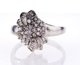 Beautiful Estate Ring Certified 14k White Gold Round Brilliant Diamonds 3.50 CTW