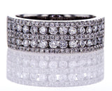 18k White Gold Natural Round Brilliant Diamond Band Ring 1.00 CTW F Color VVS2